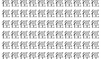 【脳トレ】「徑」の中に紛れて1つ違う文字がある!?あなたは何秒で探し出せるかな??【違う文字を探せ!】