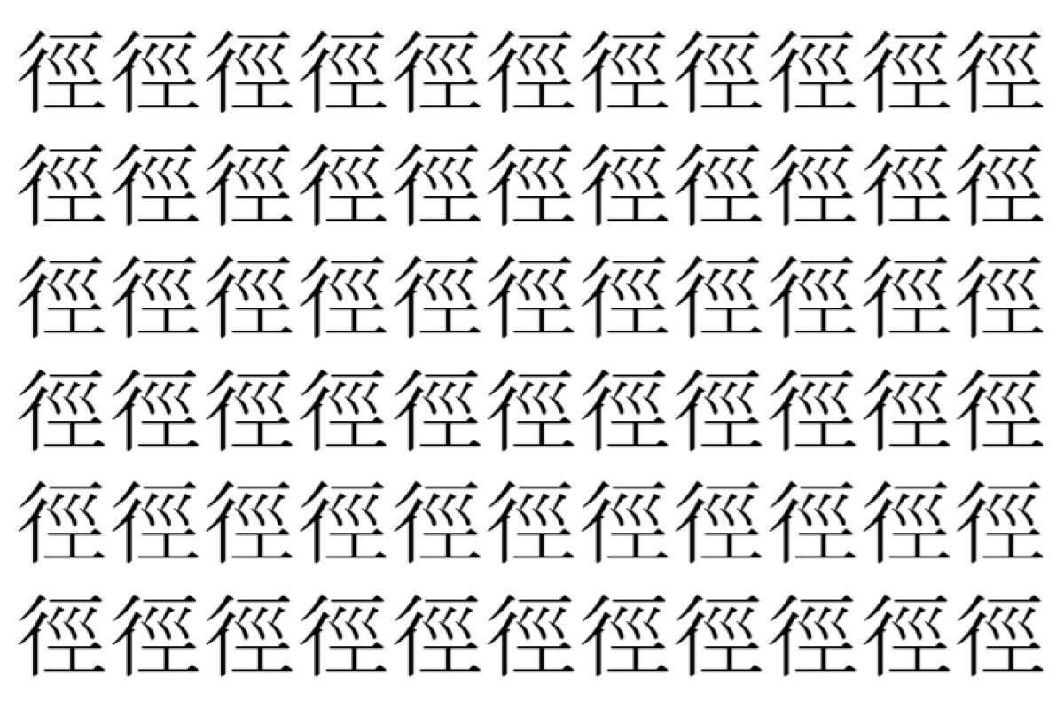 【脳トレ】「徑」の中に紛れて1つ違う文字がある!?あなたは何秒で探し出せるかな??【違う文字を探せ!】