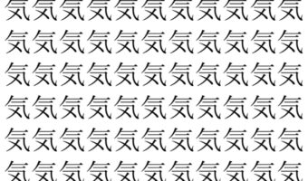 【脳トレ】「気」の中に紛れて1つ違う文字がある！？あなたは何秒で探し出せるかな？？【違う文字を探せ！】