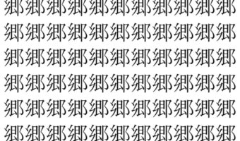 【脳トレ】「郷」の中に紛れて1つ違う文字がある!?あなたは何秒で探し出せるかな??【違う文字を探せ!】