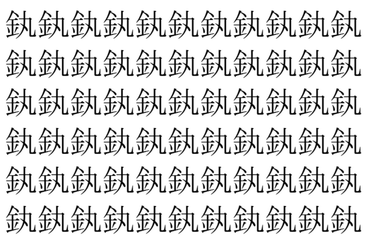 【脳トレ】「釻」の中に紛れて1つ違う文字がある!?あなたは何秒で探し出せるかな??【違う文字を探せ!】