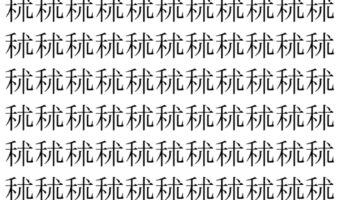 【脳トレ】「秫」の中に紛れて1つ違う文字がある！？あなたは何秒で探し出せるかな？？【違う文字を探せ！】