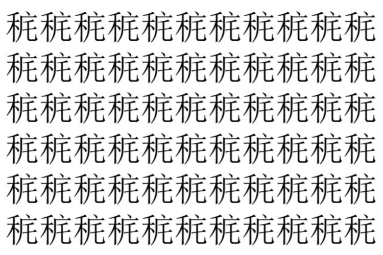【脳トレ】「䅊」の中に紛れて1つ違う文字がある！？あなたは何秒で探し出せるかな？？【違う文字を探せ！】