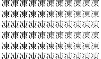 【脳トレ】「凍」の中に紛れて1つ違う文字がある!?あなたは何秒で探し出せるかな??【違う文字を探せ!】