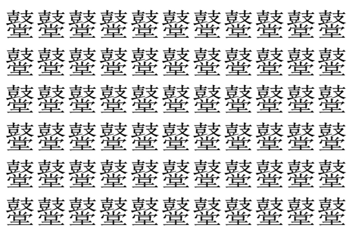 【脳トレ】「鼞」の中に紛れて1つ違う文字がある！？あなたは何秒で探し出せるかな？？【違う文字を探せ！】