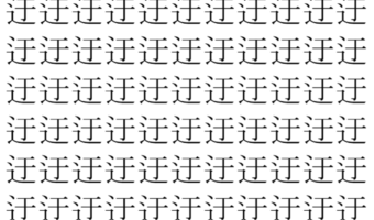 【脳トレ】「迂」の中に紛れて1つ違う文字がある!?あなたは何秒で探し出せるかな??【違う文字を探せ!】