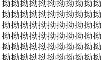 【脳トレ】「拗」の中に紛れて1つ違う文字がある!?あなたは何秒で探し出せるかな??【違う文字を探せ!】