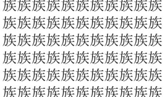 【脳トレ】「族」の中に紛れて1つ違う文字がある!?あなたは何秒で探し出せるかな??【違う文字を探せ!】