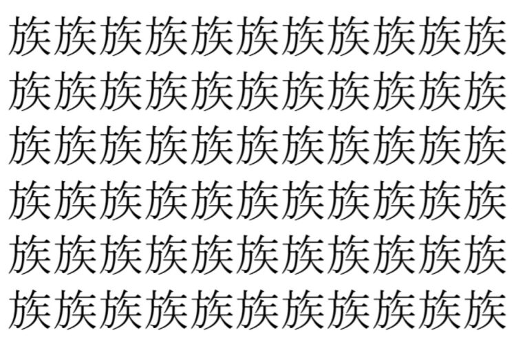 【脳トレ】「族」の中に紛れて1つ違う文字がある！？あなたは何秒で探し出せるかな？？【違う文字を探せ！】