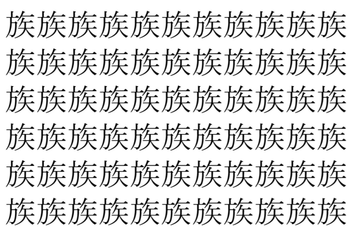 【脳トレ】「族」の中に紛れて1つ違う文字がある!?あなたは何秒で探し出せるかな??【違う文字を探せ!】