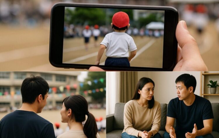 こどもの走る動画に混じったママじゃない声？運動会のすき間時間で浮気？