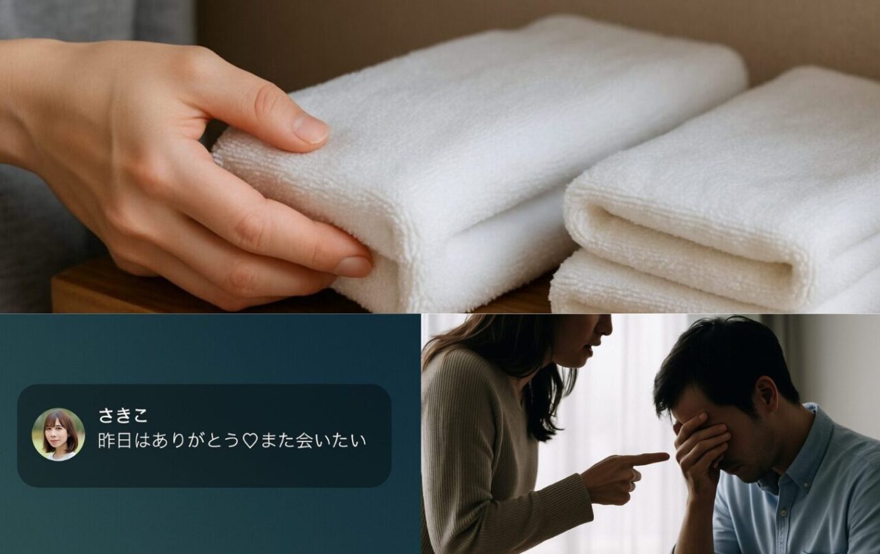 誰が畳んだ?タオルの畳み目1本でわかってしまった浮気のサイン!