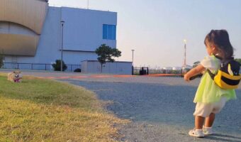 拒否柴の洗礼を受ける幼い女の子。リードをめいっぱい引っ張っても動いてもらえない!!「カワイイ根比べですね〜」「容赦のない拒否」