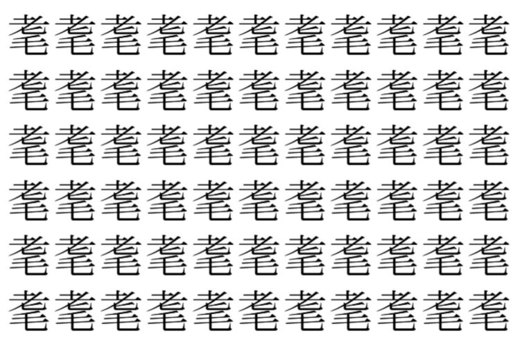 【脳トレ】「耄」の中に紛れて1つ違う文字がある！？あなたは何秒で探し出せるかな？？【違う文字を探せ！】
