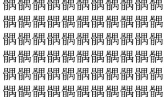 【脳トレ】「髃」の中に紛れて1つ違う文字がある!?あなたは何秒で探し出せるかな??【違う文字を探せ!】