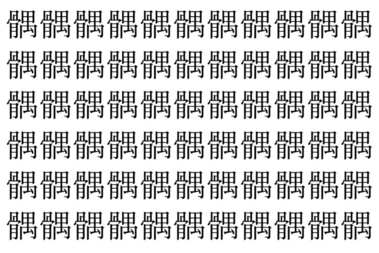 【脳トレ】「髃」の中に紛れて1つ違う文字がある！？あなたは何秒で探し出せるかな？？【違う文字を探せ！】