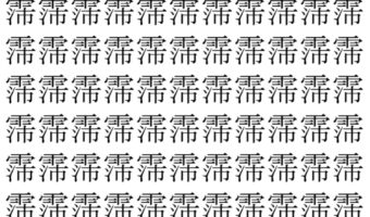 【脳トレ】「霈」の中に紛れて1つ違う文字がある!?あなたは何秒で探し出せるかな??【違う文字を探せ!】