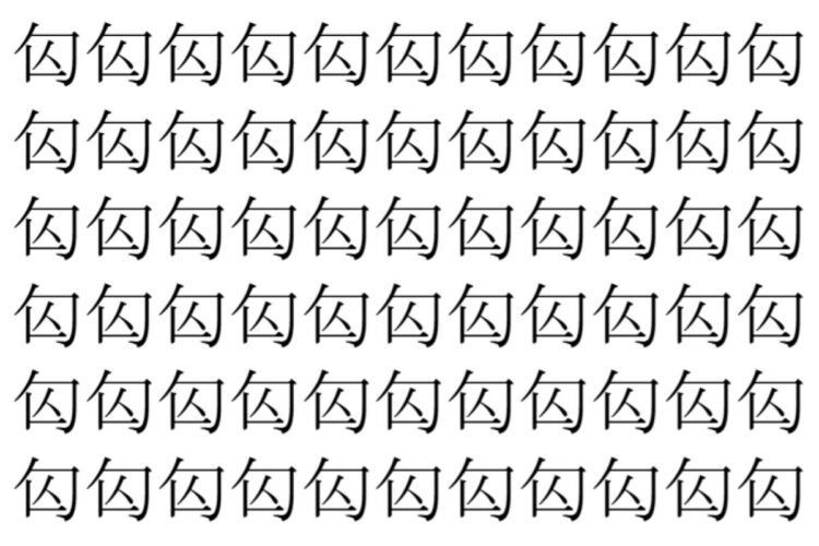 【脳トレ】「匃」の中に紛れて1つ違う文字がある！？あなたは何秒で探し出せるかな？？【違う文字を探せ！】