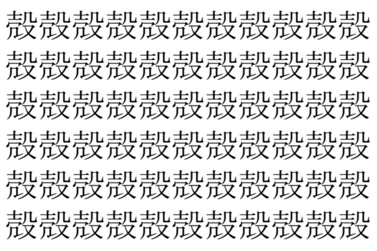 【脳トレ】「殻」の中に紛れて1つ違う文字がある！？あなたは何秒で探し出せるかな？？【違う文字を探せ！】