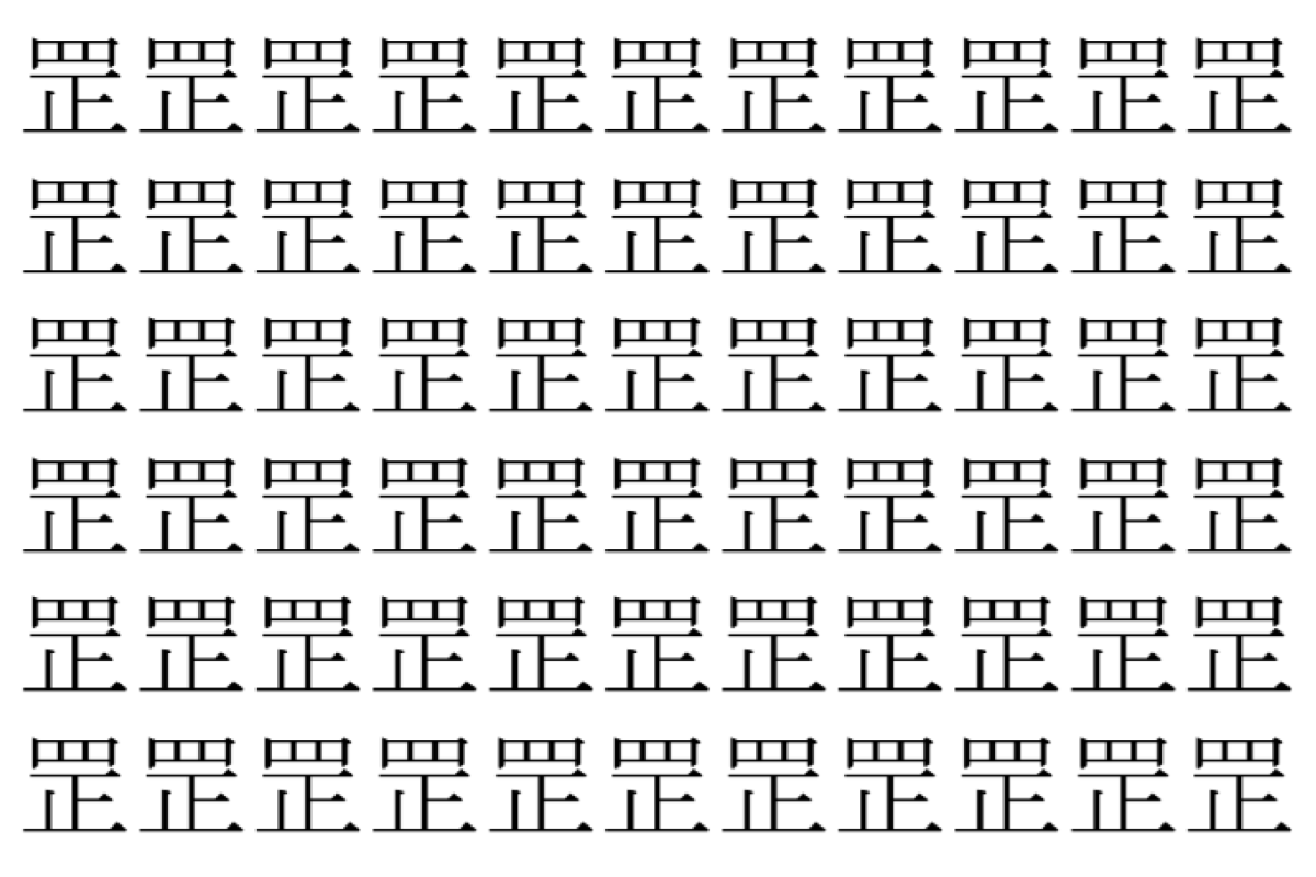 【脳トレ】「罡」の中に紛れて1つ違う文字がある!?あなたは何秒で探し出せるかな??【違う文字を探せ!】