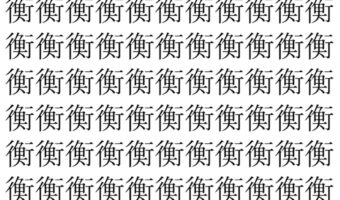 【脳トレ】「衡」の中に紛れて1つ違う文字がある！？あなたは何秒で探し出せるかな？？【違う文字を探せ！】