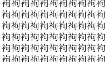 【脳トレ】「袧」の中に紛れて1つ違う文字がある!?あなたは何秒で探し出せるかな??【違う文字を探せ!】