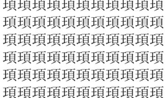 【脳トレ】「頊」の中に紛れて1つ違う文字がある！？あなたは何秒で探し出せるかな？？【違う文字を探せ！】