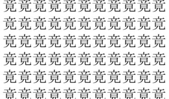 【脳トレ】「竟」の中に紛れて1つ違う文字がある！？あなたは何秒で探し出せるかな？？【違う文字を探せ！】