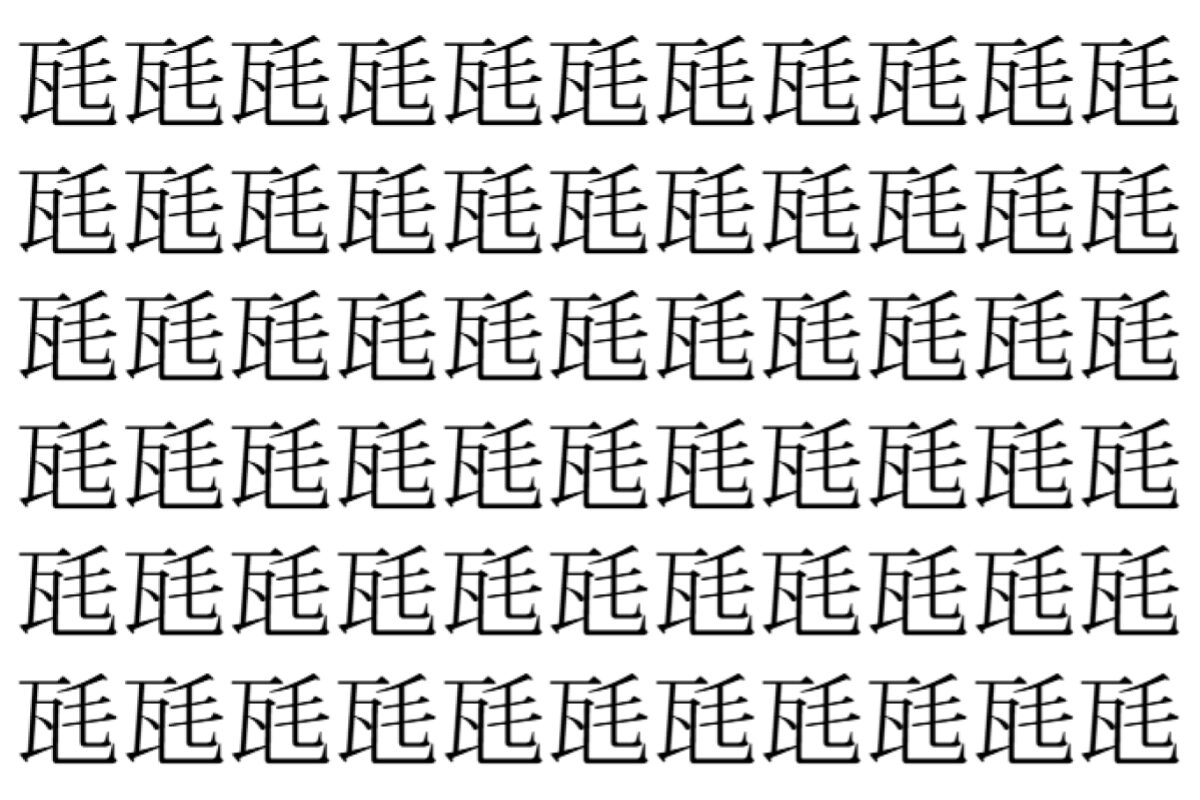 【脳トレ】「瓱」の中に紛れて1つ違う文字がある！？あなたは何秒で探し出せるかな？？【違う文字を探せ！】