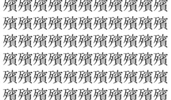 【脳トレ】「殯」の中に紛れて1つ違う文字がある!?あなたは何秒で探し出せるかな??【違う文字を探せ!】