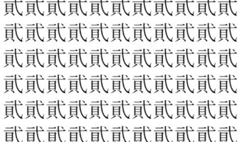 【脳トレ】「貮」の中に紛れて1つ違う文字がある!?あなたは何秒で探し出せるかな??【違う文字を探せ!】