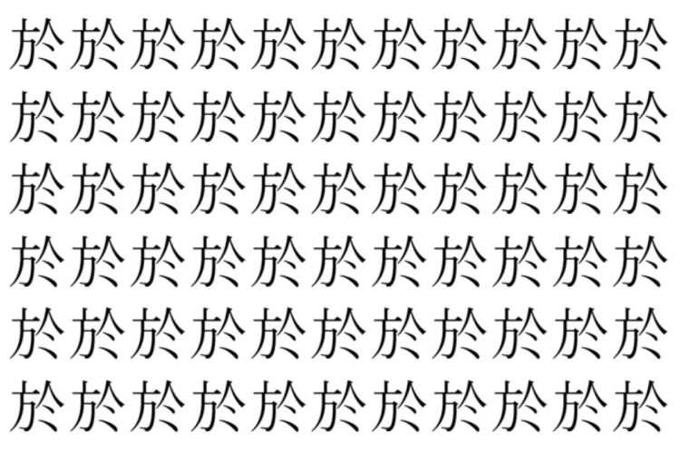 【脳トレ】「於」の中に紛れて1つ違う文字がある！？あなたは何秒で探し出せるかな？？【違う文字を探せ！】