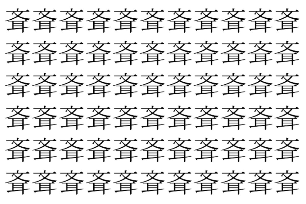【脳トレ】「斊」の中に紛れて1つ違う文字がある!?あなたは何秒で探し出せるかな??【違う文字を探せ!】