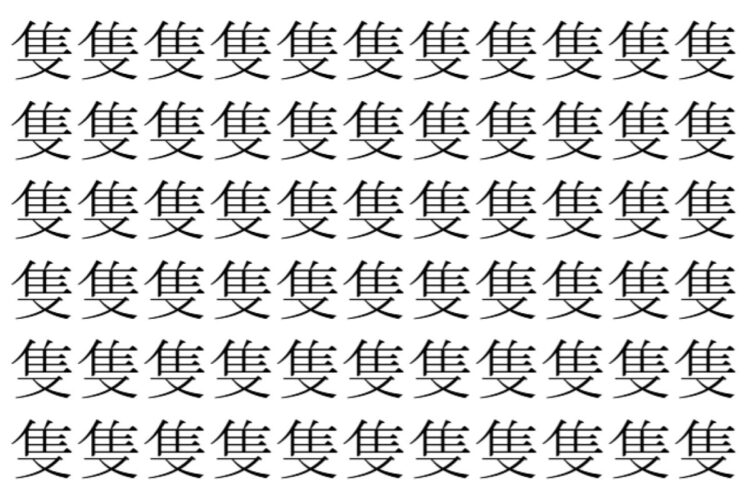 【脳トレ】「隻」の中に紛れて1つ違う文字がある！？あなたは何秒で探し出せるかな？？【違う文字を探せ！】