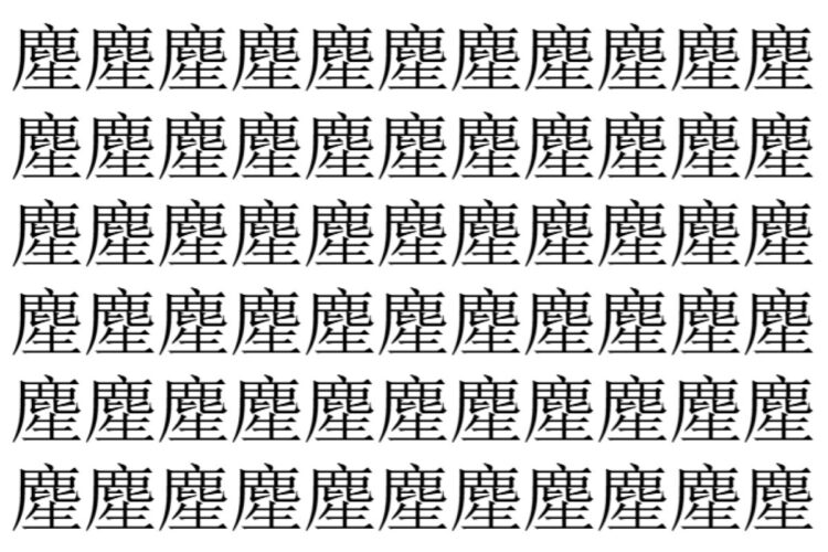 【脳トレ】「䴤」の中に紛れて1つ違う文字がある！？あなたは何秒で探し出せるかな？？【違う文字を探せ！】