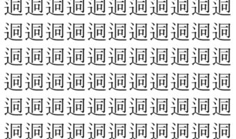 【脳トレ】「迵」の中に紛れて1つ違う文字がある!?あなたは何秒で探し出せるかな??【違う文字を探せ!】