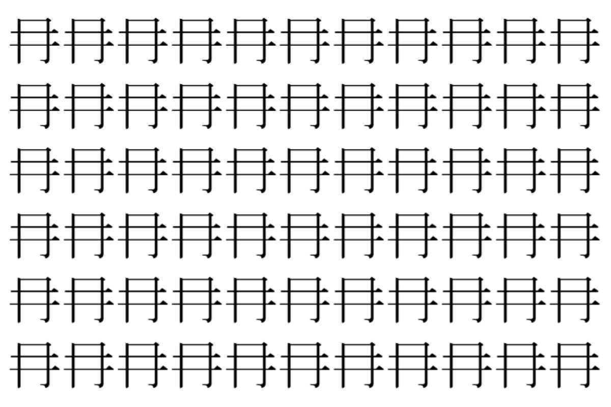 【脳トレ】「冄」の中に紛れて1つ違う文字がある！？あなたは何秒で探し出せるかな？？【違う文字を探せ！】