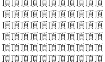 【脳トレ】「頂」の中に紛れて1つ違う文字がある！？あなたは何秒で探し出せるかな？？【違う文字を探せ！】