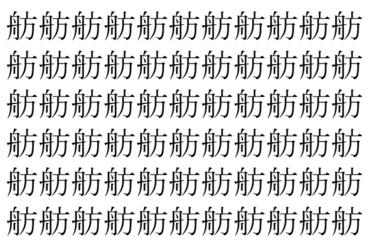 【脳トレ】「舫」の中に紛れて1つ違う文字がある！？あなたは何秒で探し出せるかな？？【違う文字を探せ！】