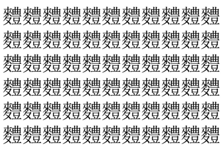 【脳トレ】「䵄」の中に紛れて1つ違う文字がある！？あなたは何秒で探し出せるかな？？【違う文字を探せ！】