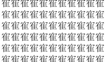 【脳トレ】「寉」の中に紛れて1つ違う文字がある！？あなたは何秒で探し出せるかな？？【違う文字を探せ！】