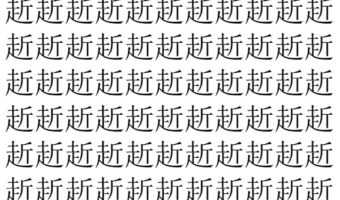 【脳トレ】「赾」の中に紛れて1つ違う文字がある！？あなたは何秒で探し出せるかな？？【違う文字を探せ！】