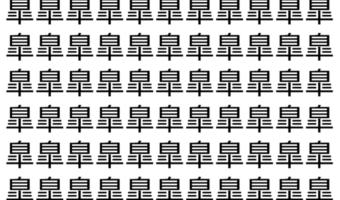 【脳トレ】「臯」の中に紛れて1つ違う文字がある!?あなたは何秒で探し出せるかな??【違う文字を探せ!】