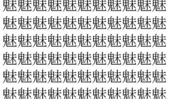 【脳トレ】「魅」の中に紛れて1つ違う文字がある!?あなたは何秒で探し出せるかな??【違う文字を探せ!】