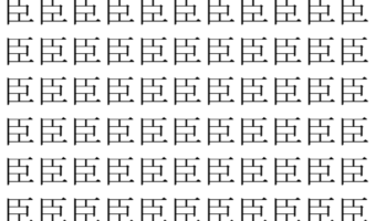 【脳トレ】「臣」の中に紛れて1つ違う文字がある！？あなたは何秒で探し出せるかな？？【違う文字を探せ！】