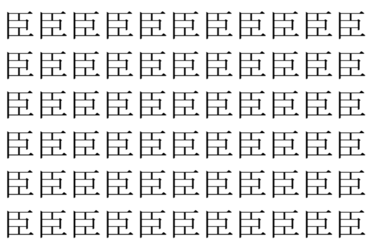 【脳トレ】「臣」の中に紛れて1つ違う文字がある！？あなたは何秒で探し出せるかな？？【違う文字を探せ！】