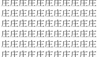 【脳トレ】「庄」の中に紛れて1つ違う文字がある！？あなたは何秒で探し出せるかな？？【違う文字を探せ！】