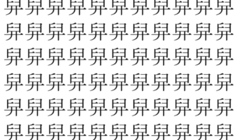【脳トレ】「舁」の中に紛れて1つ違う文字がある！？あなたは何秒で探し出せるかな？？【違う文字を探せ！】