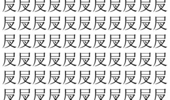 【脳トレ】「𡰫」の中に紛れて1つ違う文字がある！？あなたは何秒で探し出せるかな？？【違う文字を探せ！】