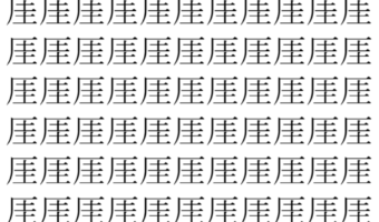 【脳トレ】「厓」の中に紛れて1つ違う文字がある！？あなたは何秒で探し出せるかな？？【違う文字を探せ！】